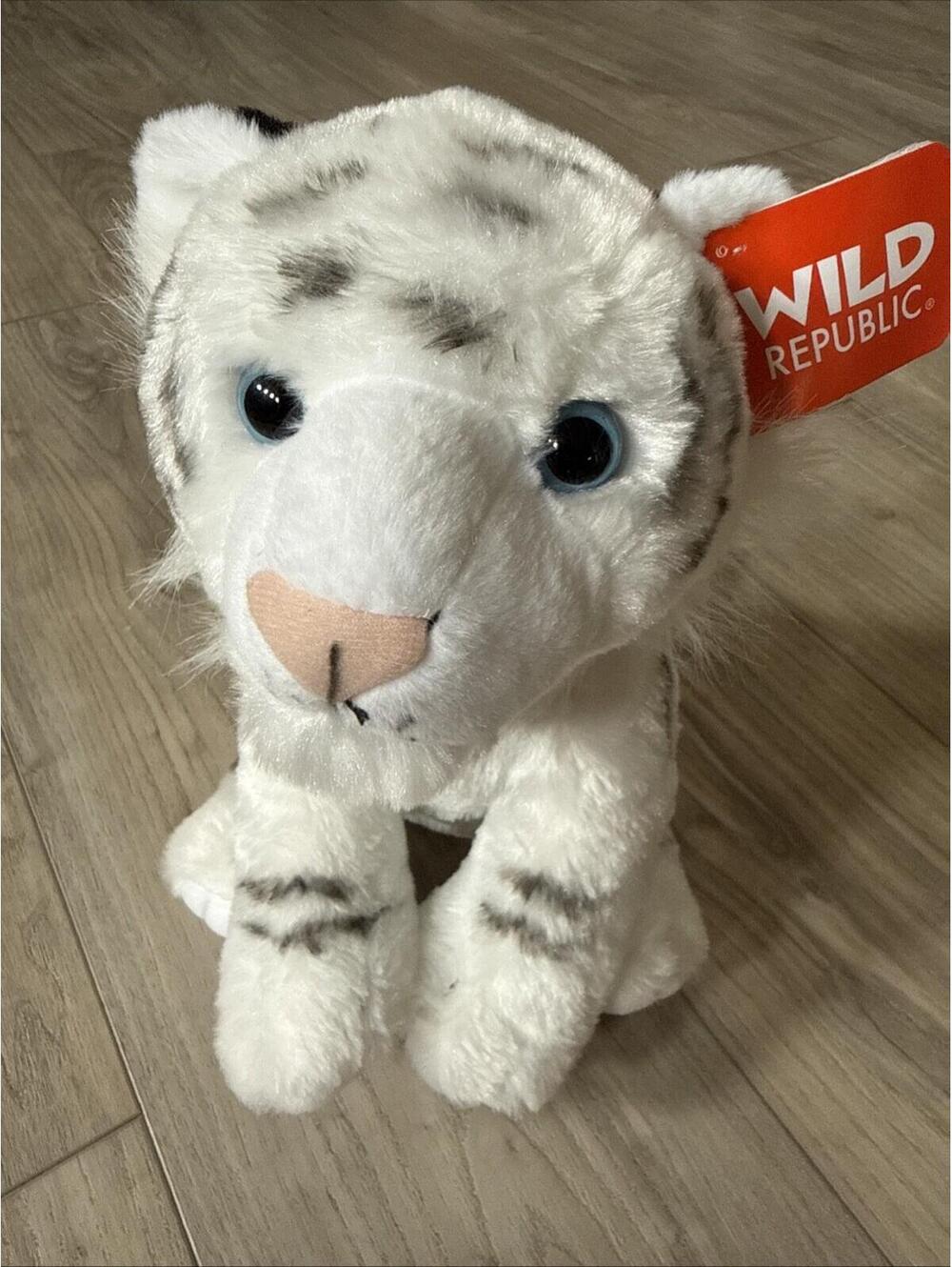 Wild Republic White Tiger Cub Blue Eyes Soft Plush Stuffed Animal Toy 12" NWT